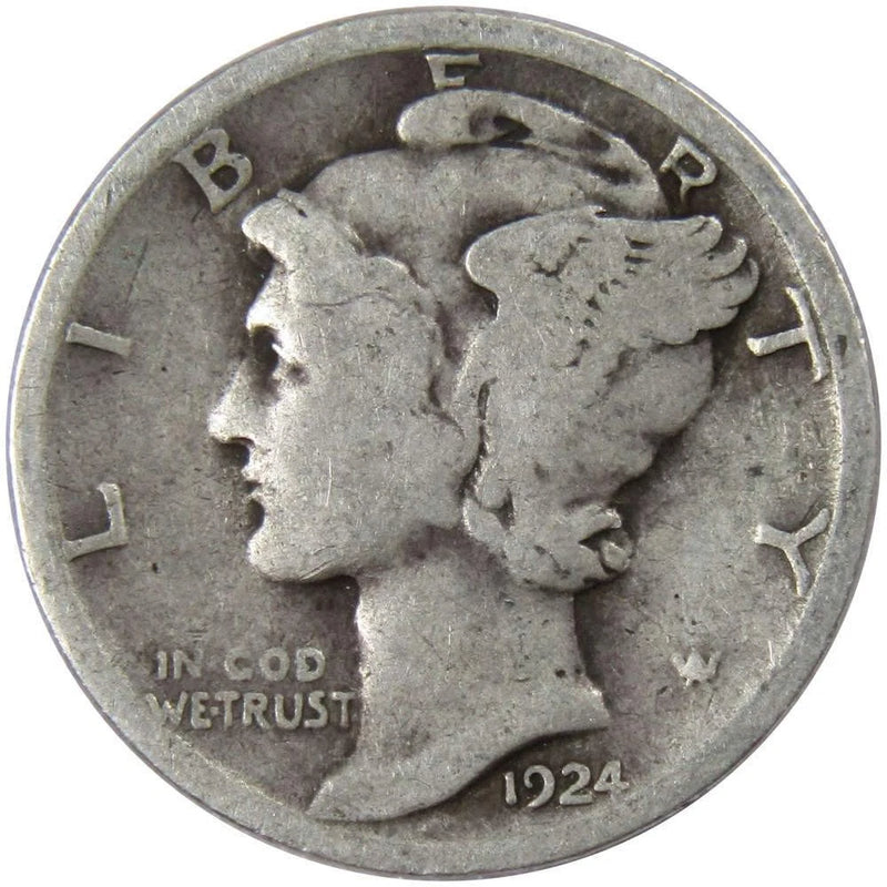 1924 Mercury Dime G Good Silver 10c Coin-1