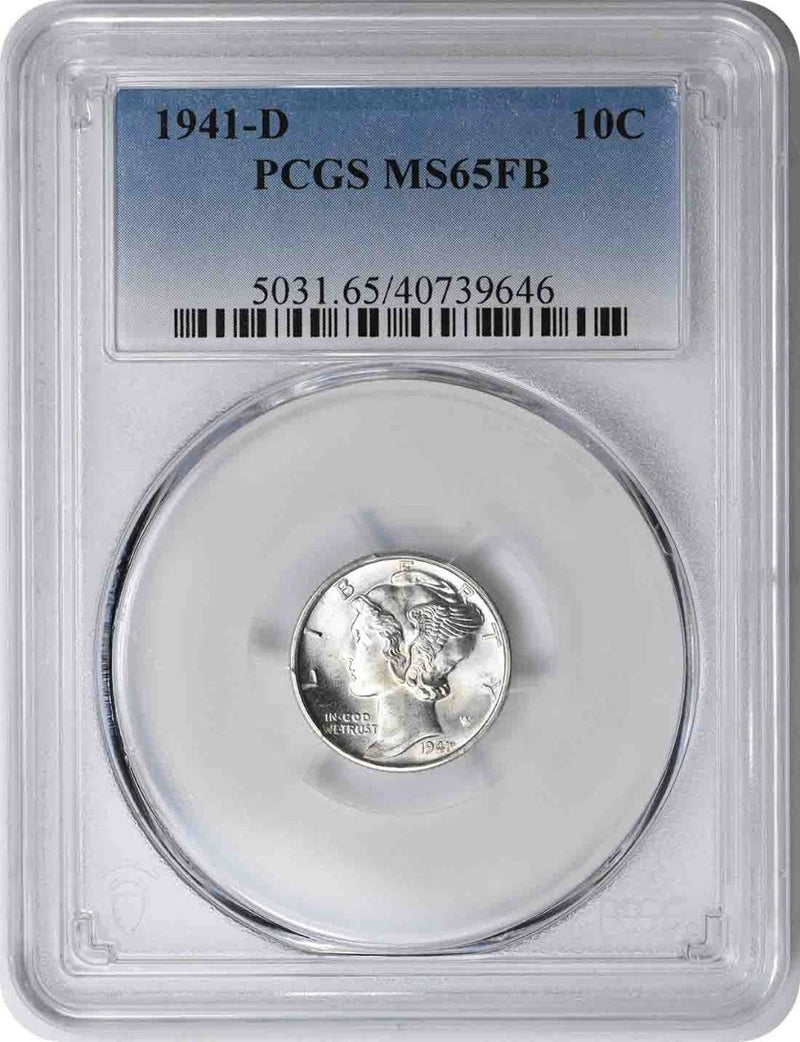 1941-D Mercury Silver Dime MS65FB PCGS-1
