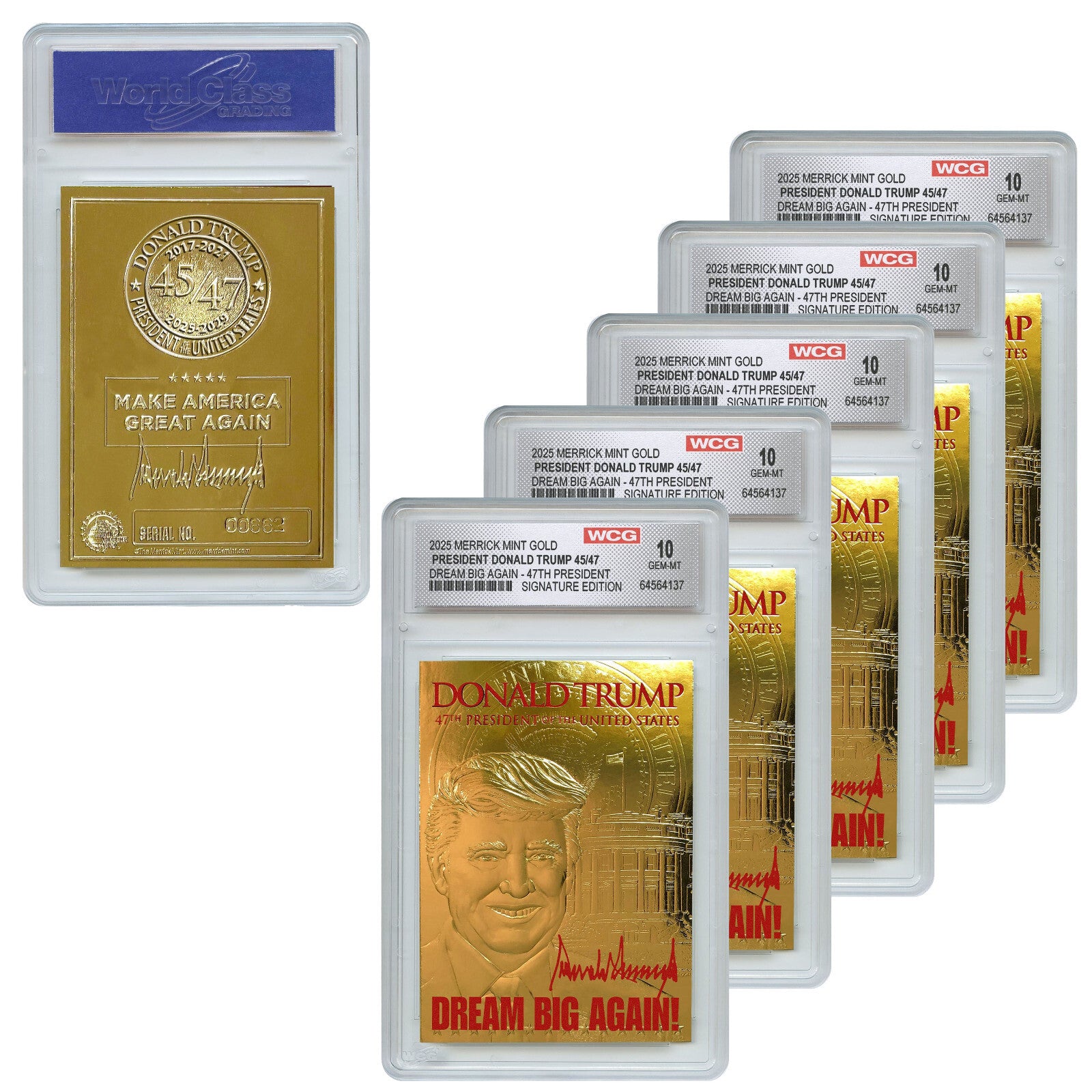 DONALD TRUMP 47th President 2025 SIGNATURE GOLD Card - Gem-Mint 10 **(QTY - 5)**