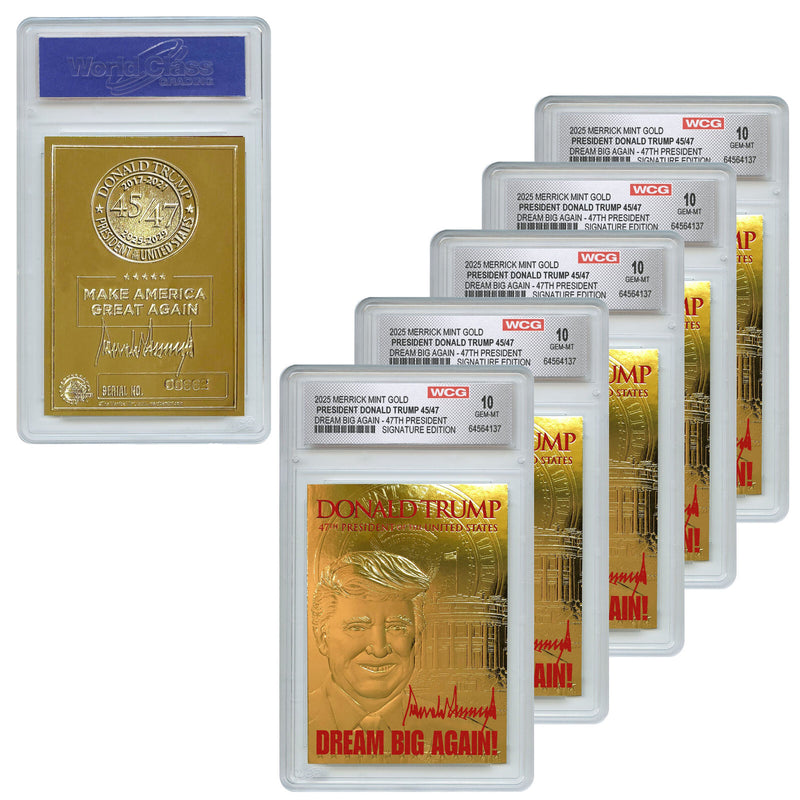 DONALD TRUMP 47th President 2025 SIGNATURE GOLD Card - Gem-Mint 10 **(QTY - 5)**-1