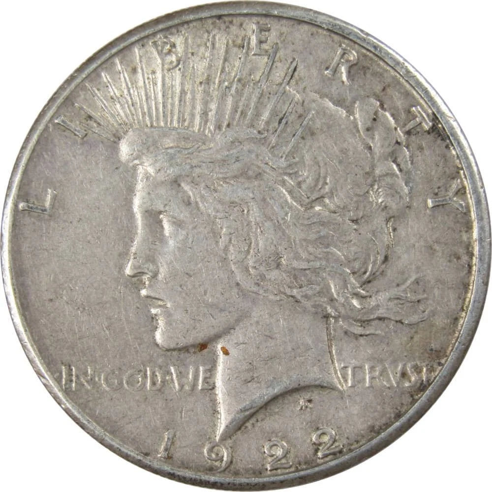1922 S Peace Dollar VF Very Fine 90% Silver $1 US Coin Collectible-1
