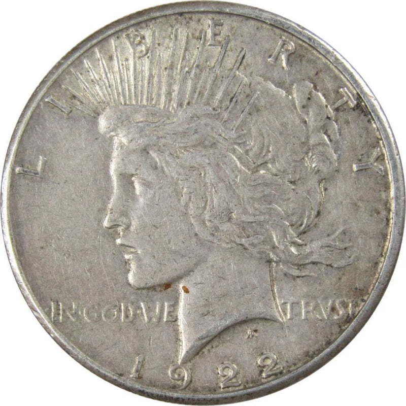 1922 S Peace Dollar VF Very Fine 90% Silver $1 US Coin Collectible-1