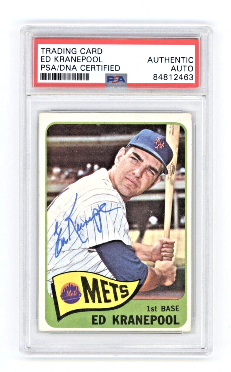 Ed Kranepool 1965 Topps Baseball #144 Signed PSA Authentic Auto New York Mets-1
