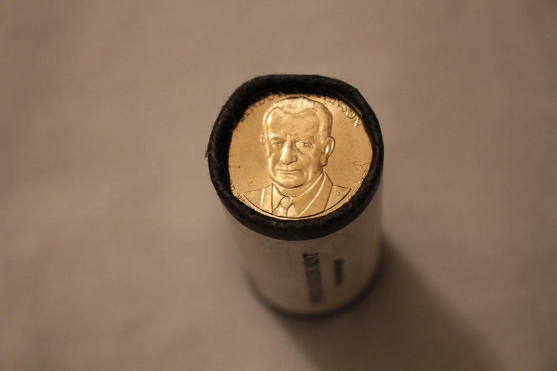 2015-D Lyndon B. Johnson Presidential $1 Coin Roll of $25 Unc US Mint BU Roll-6