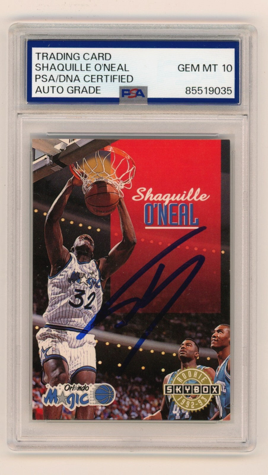 Shaquille O'Neal 1992-93 Skybox #382 Rookie RC Signed PSA 10 Auto BAS Magic Shaq-1