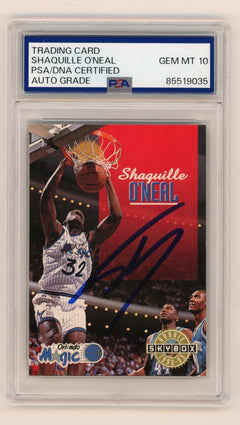 Shaquille O'Neal 1992-93 Skybox #382 Rookie RC Signed PSA 10 Auto BAS Magic Shaq-1