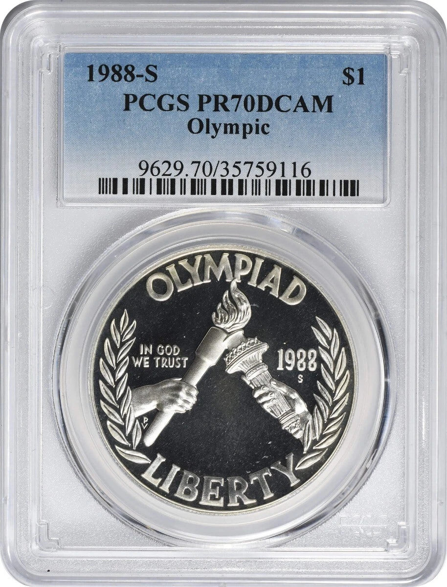 1988-S Olympic Commemorative Dollar PR70DCAM PCGS Proof 70-1