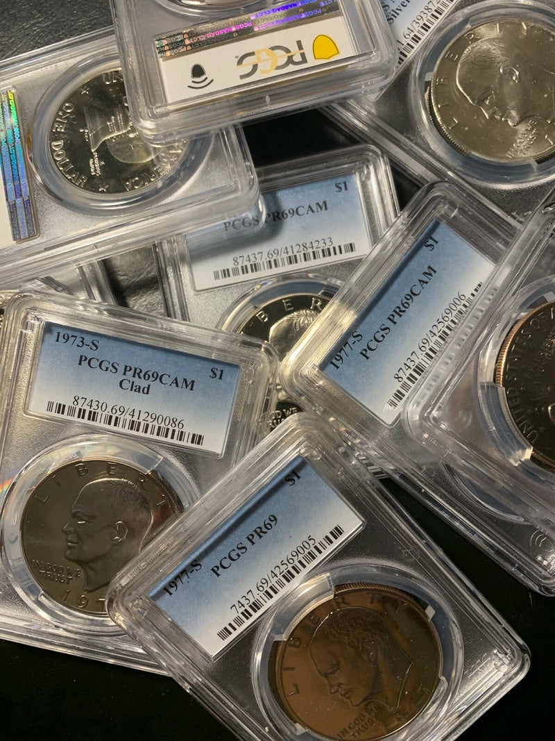 Estate Coin Lot 5x US Eisenhower Ike Dollars ✯ PCGS Certified✯ S P D Proof Unc-2