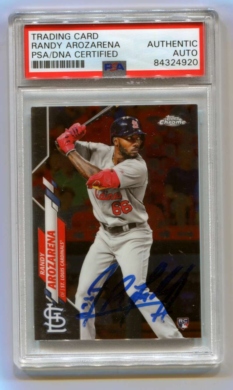 Randy Arozarena 2020 Topps Chrome #49 Rookie RC Signed Authentic Auto PSA DNA-1