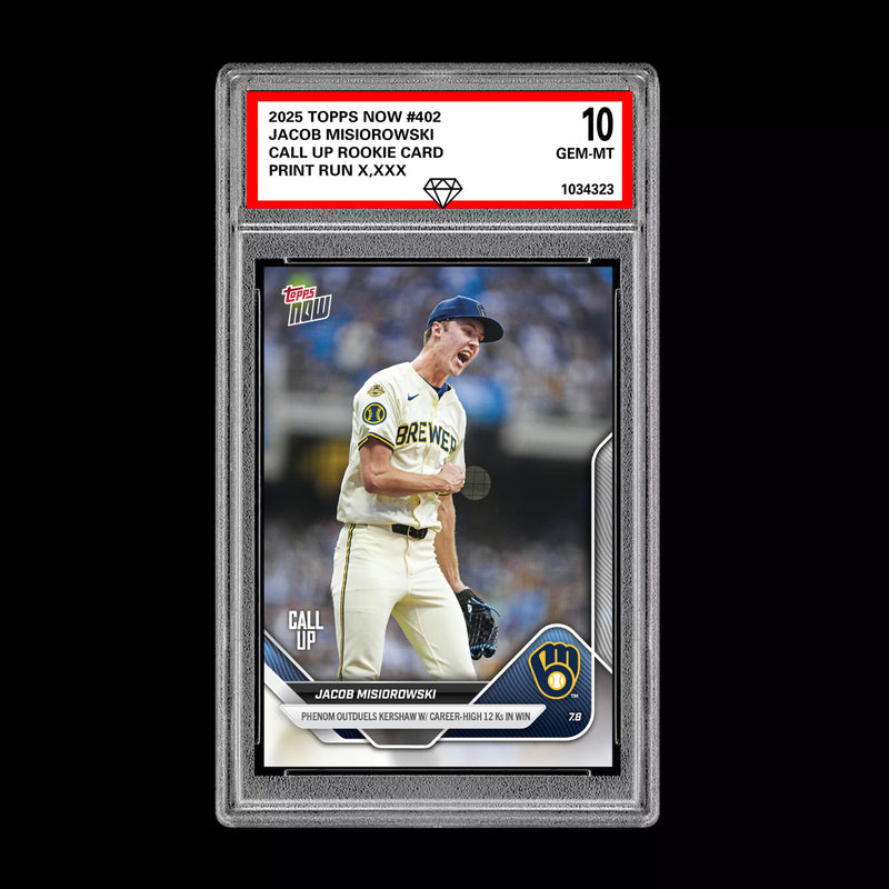 Graded 10 Jacob Misiorowski - 2025 TOPPS NOW #402 RC Rookie Call Up Card-1