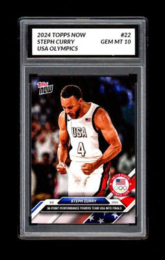 GRADED 10 2024 Topps NOW Olympics Card # 22 Team USA Steph Curry-1