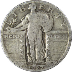 1927 Standing Liberty Quarter G Good 90% Silver 25c US Type Coin Collectible-1