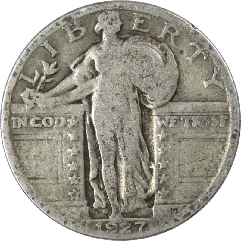 1927 Standing Liberty Quarter G Good 90% Silver 25c US Type Coin Collectible-1