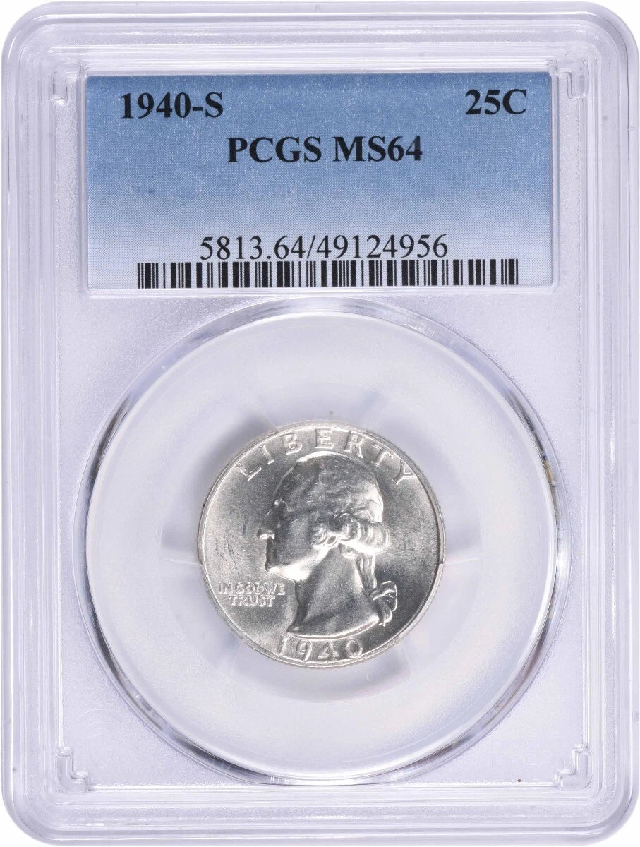 1940-S Washington Silver Quarter MS64 PCGS-1