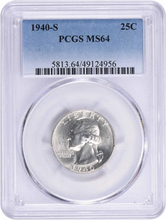 1940-S Washington Silver Quarter MS64 PCGS-1
