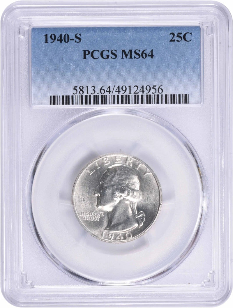 1940-S Washington Silver Quarter MS64 PCGS-1