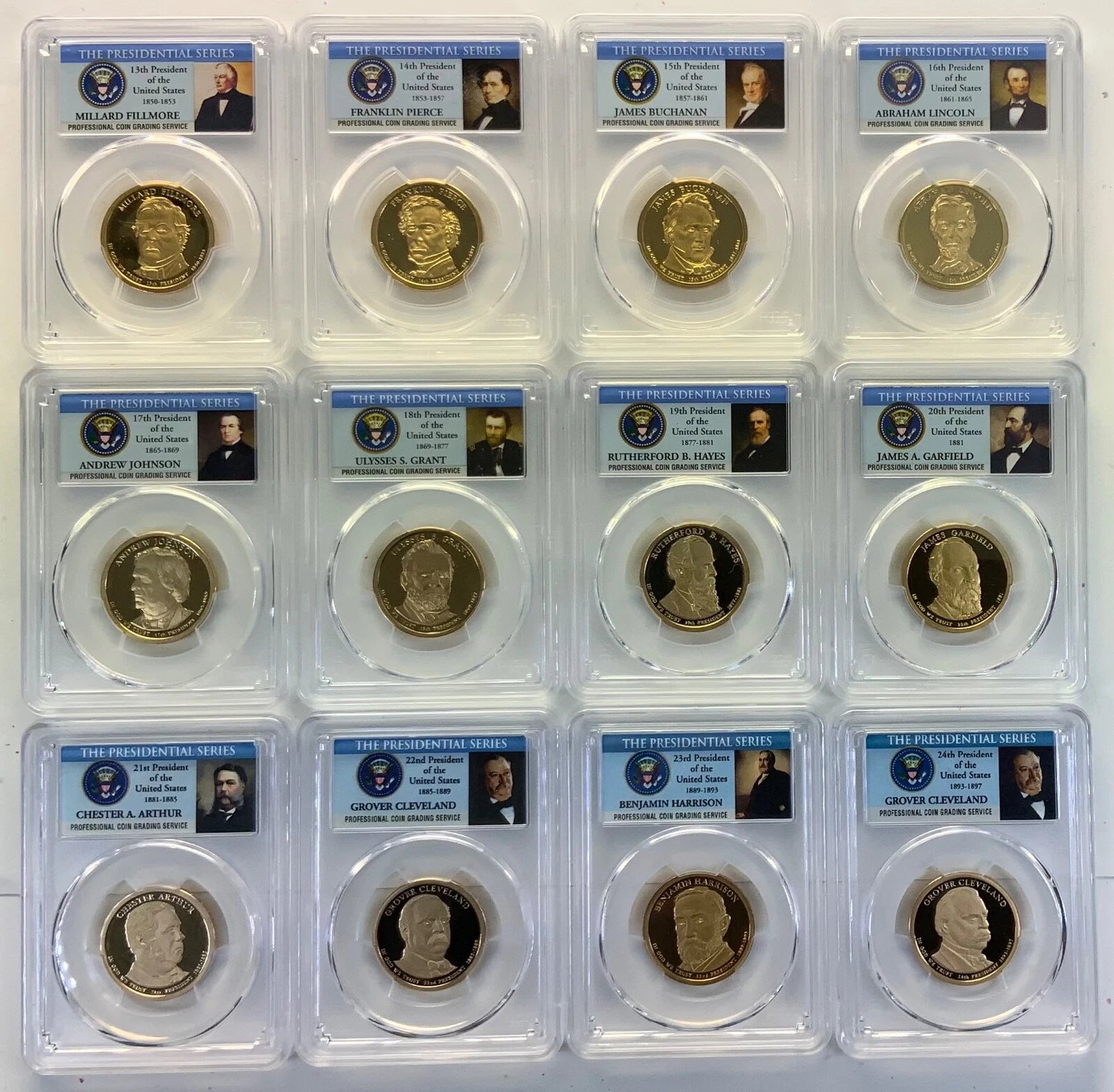 2010, 2011 & 2012 S Presidential $1 PCGS 69 DCAM 12 Coin Dollar Set wLincoln-4