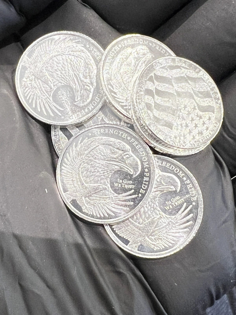 Lote de 10 x 1/10 oz de plata águila doble ronda de décima-10