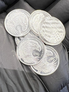 Lote de 10 x 1/10 oz de plata águila doble ronda de décima-10