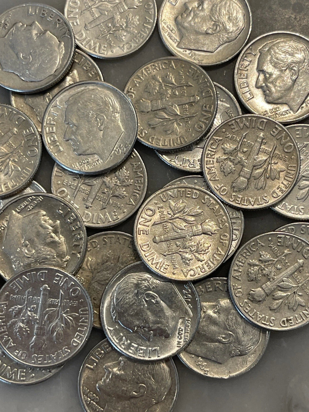 [Lot of 25] 1964 Roosevelt Dimes - ALL 1964 - 90% Silver CHOOSE # LOTS!-4