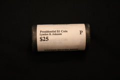 2015-P Lyndon B. Johnson Presidential $1 Coin Roll of $25 Unc US Mint BU-2