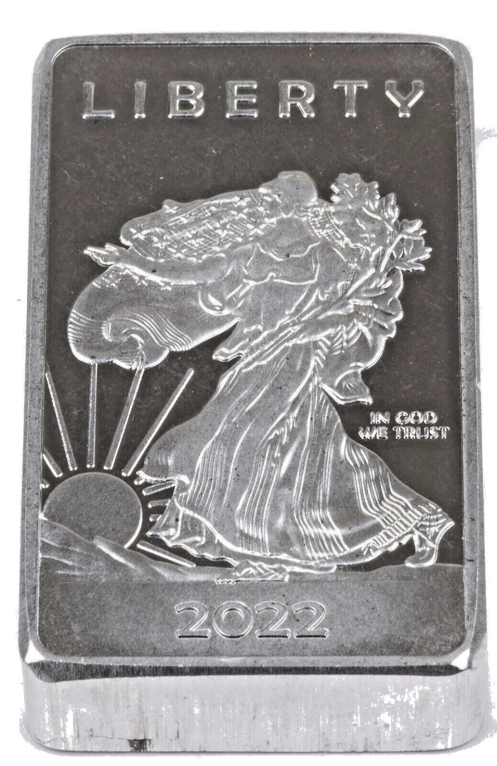 1 TROY OUNCE/OZ .999 Pure Aluminum (Al) Metal Walking Liberty Bar - Eagle-4