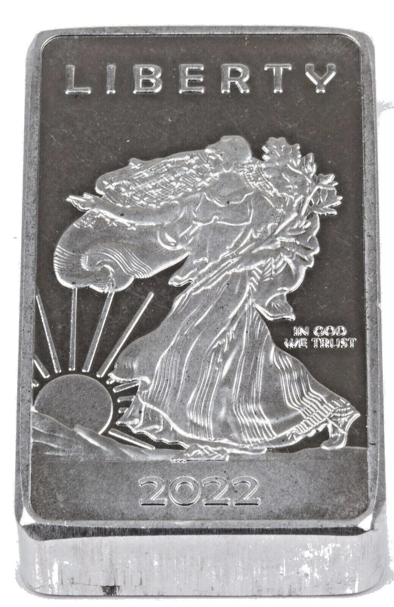 1 TROY OUNCE/OZ .999 Pure Aluminum (Al) Metal Walking Liberty Bar - Eagle-4