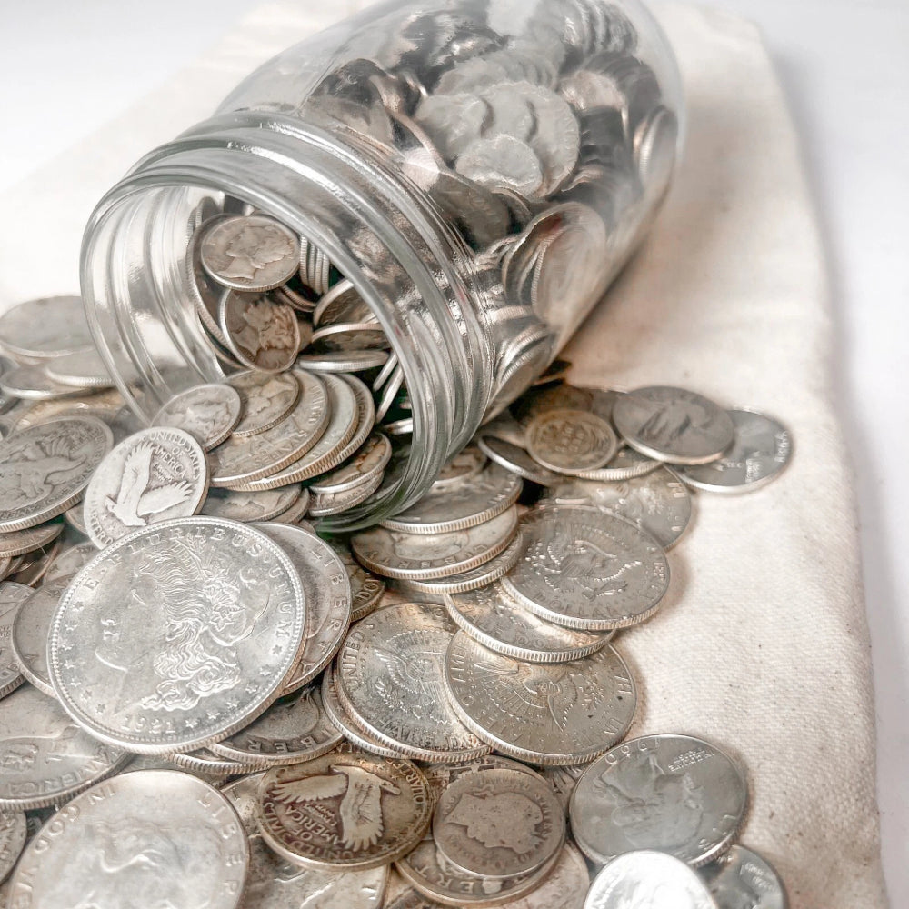 Mason Jar Silver Coin Mixed Lot | ESTATE SALE LIQUIDATION | US Silver Coins-4