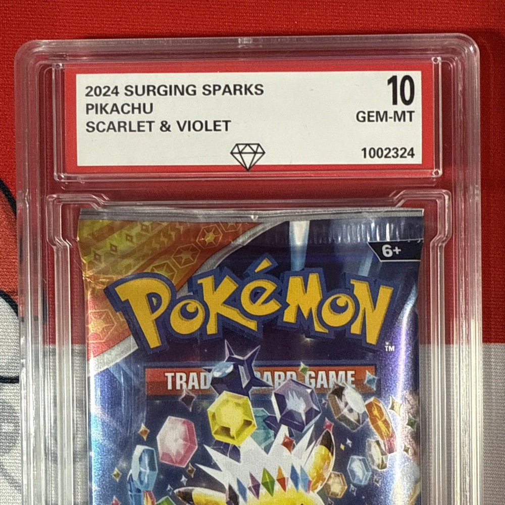 Graded 10 2024 Surging Sparks Sealed Pokemon Booster Pack Pikachu Art Work-5