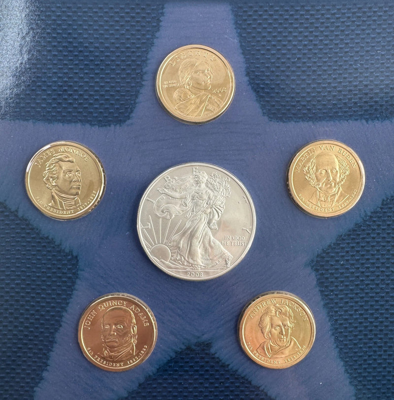 2008 US Mint Annual Uncirculated Dollar 6 Coin Set w/ 1 oz ASE + Golden Dollars-4