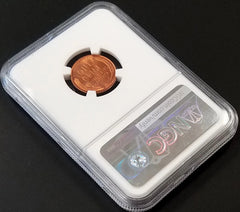 1938 Lincoln Cent certified Mint Error, Reverse Struck Thru, MS 66 RD by NGC!-4