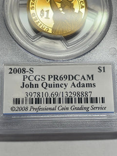 2008-S John Quincy Adams One Dollar PCGS- PR 69 D CAM.-4