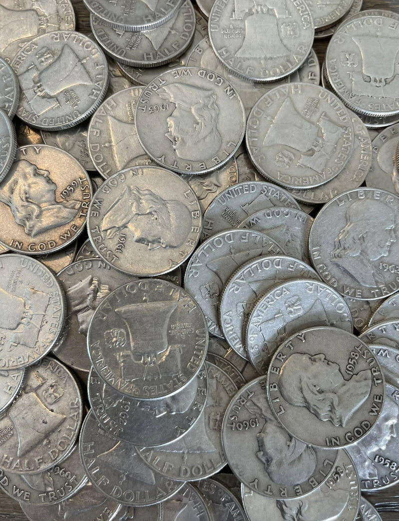 Medio dólar Franklin, 90 % plata, en circulación, elige cuántos ¡ENVÍO GRATIS!-4