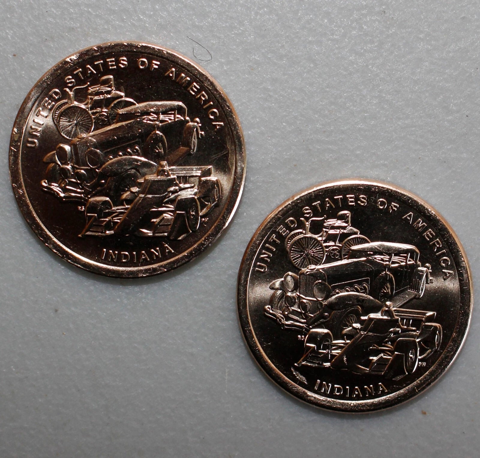 2023 P + D American Innovation Indiana Indy Race Car $1 Golden 2 Coin UNC Set-4