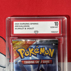 Graded 10 2024 Surging Sparks Sealed Pokemon Booster Pack Archaludon Art Work-4