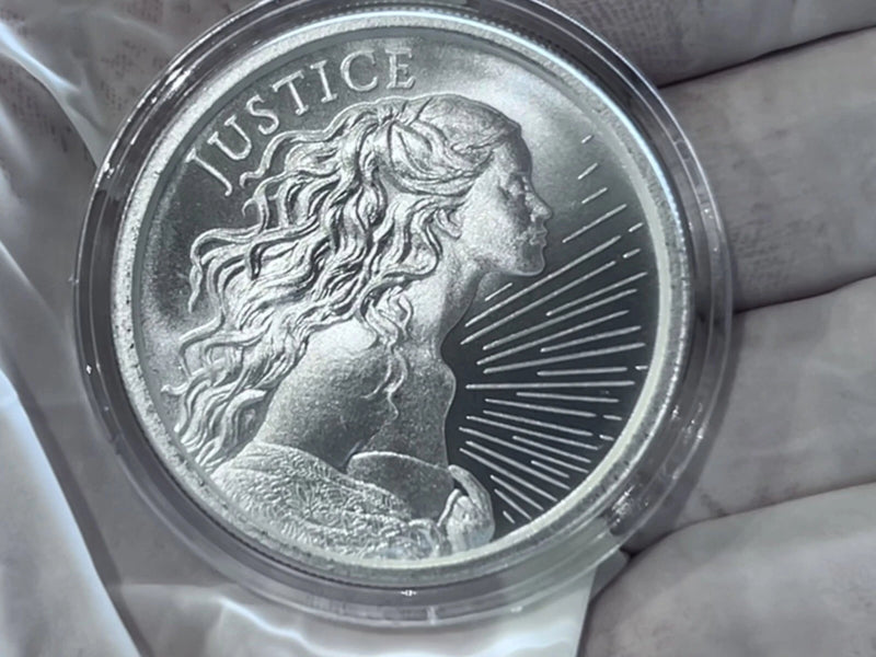 2023 X 1 oz .999 Fine JUSTICE Silver Round Silver Shield BU COIN IN CAPSULE FOB-1