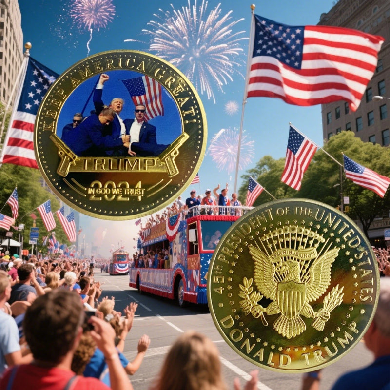 4 PCS 2024 President Trump Commemorative Coin Take America Back Metal Coin-4