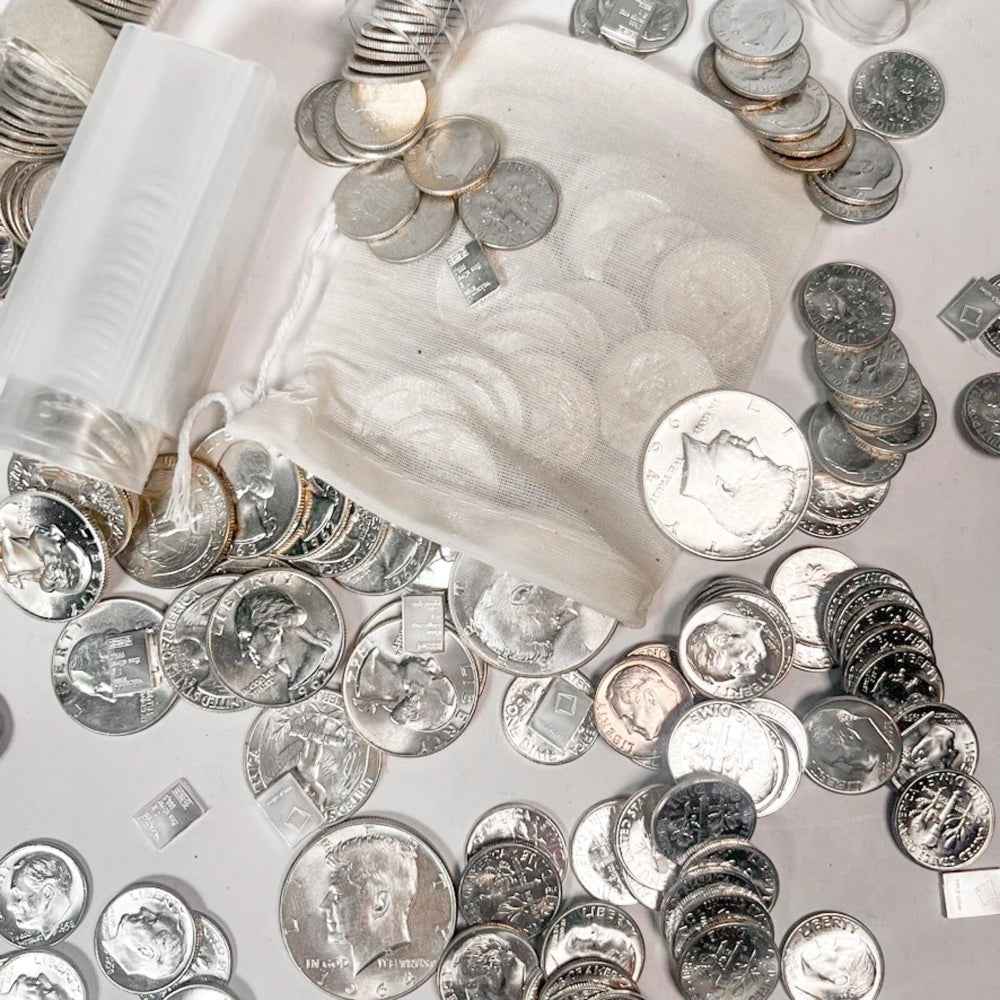 Lote mixto de medio dólar de plata sin circular | Monedas antiguas estadounidenses. Liquidación.