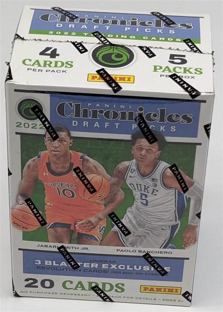 Blaster Basketball Cards 2022-23 Panini Chronicles Draft Picks Sealed Box, 20 Cards, 5 Packs, 4 Cards Per Pack, Rookie Inserts Parallels-6