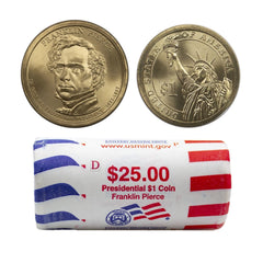 2010 D Franklin Pierce US President Dollar Coin US Mint Sealed Roll $25-1