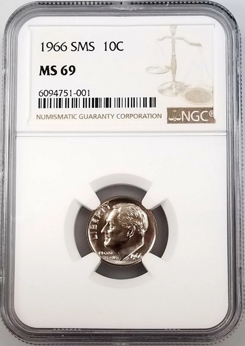 1966 SMS Roosevelt Dime certified MS 69 by NGC!-1
