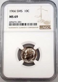 1966 SMS Roosevelt Dime certified MS 69 by NGC!-1