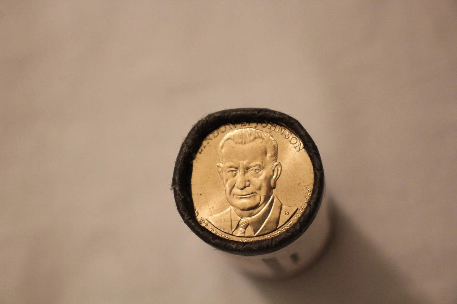 2015-D Lyndon B. Johnson Presidential $1 Coin Roll of $25 Unc US Mint BU Roll-4