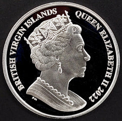 2022 British Virgin Islands Proof $10 Sterling Crown, QE II Platinum Jubilee!-4