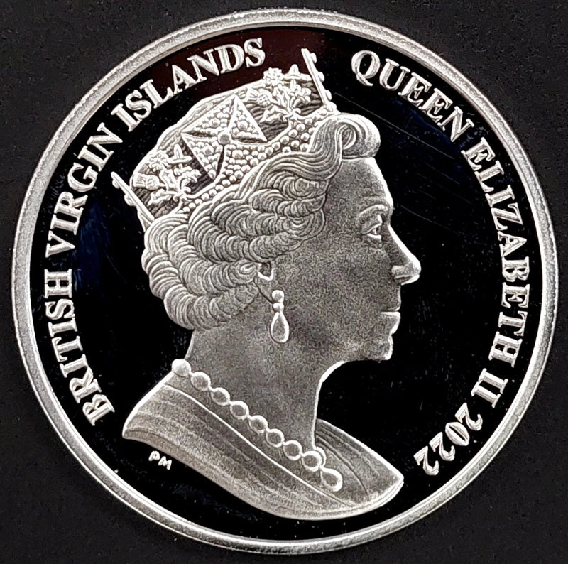2022 British Virgin Islands Proof $10 Sterling Crown, QE II Platinum Jubilee!-4