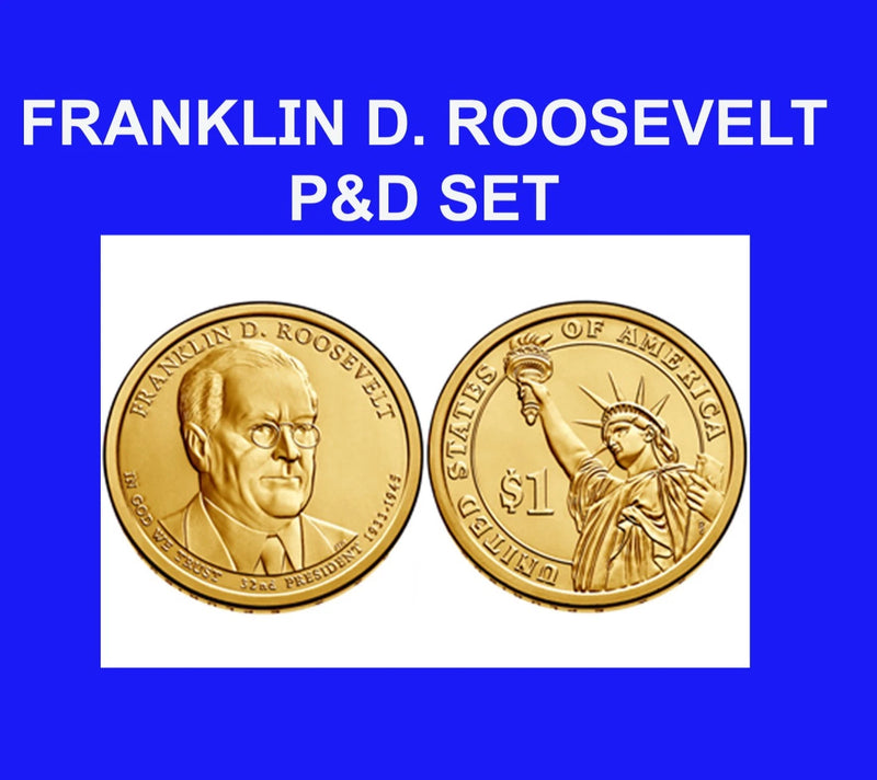 2014 P&D Pos. A & B Franklin D. Roosevelt Presidential Dollar Coin (4) Coin Set-1