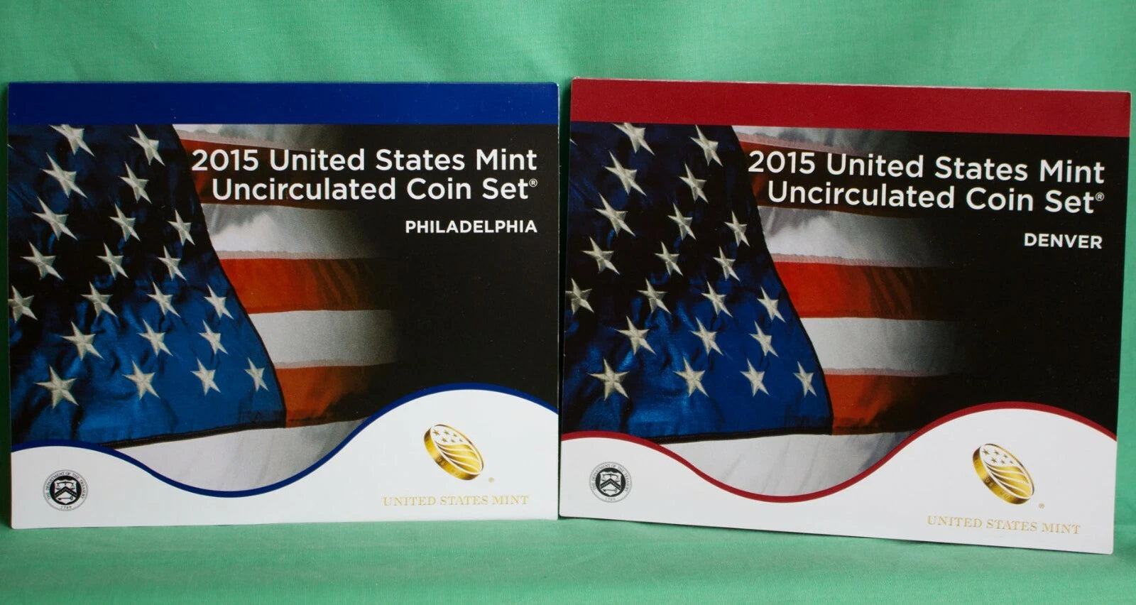 2015 ANNUAL US Mint Uncirculated Coin Set P and D Minted 28 Coins with COA-4