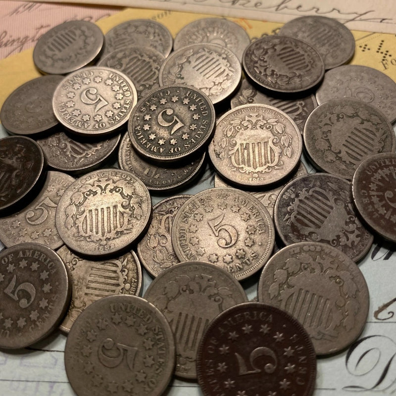 Estate Coin Lot Shield Nickel ✯ Old Rare US Type Rays 5c Hoard ✯-5