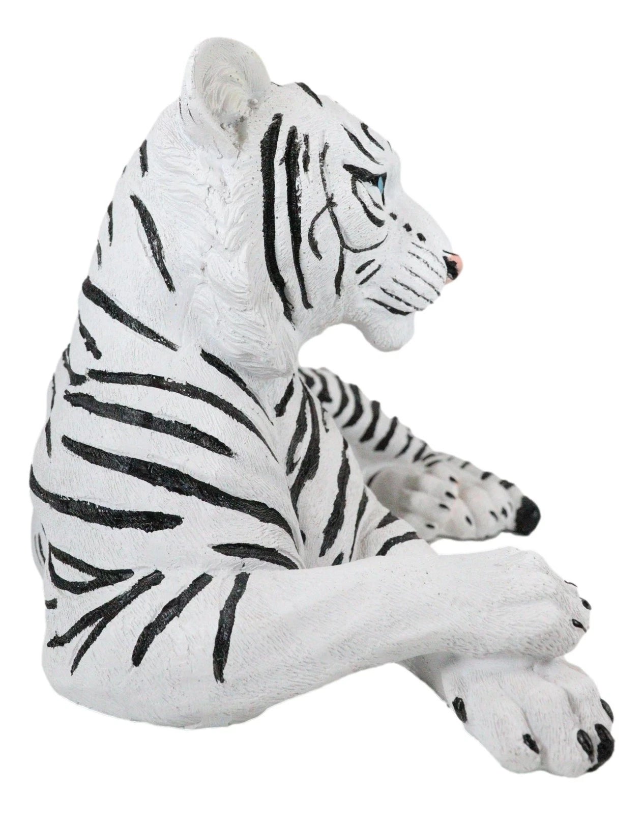 Large Siberian Ghost White Tiger Resting 15.5" Long Statue Home Garden Decor-7