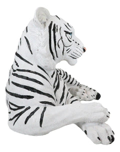 Large Siberian Ghost White Tiger Resting 15.5" Long Statue Home Garden Decor-7